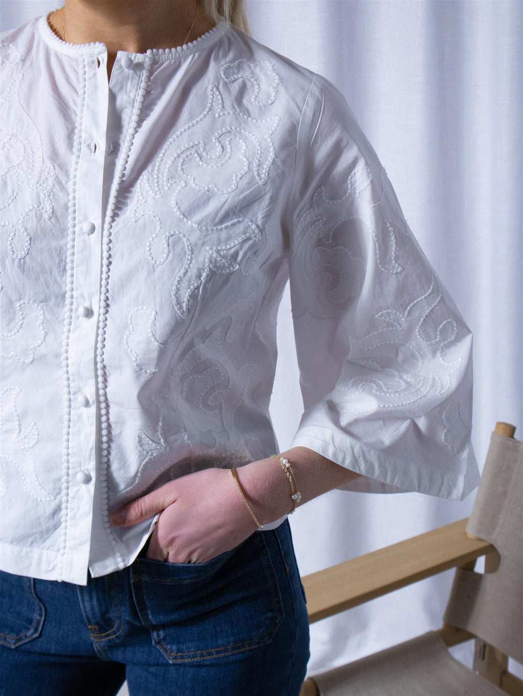 Ella&il Lotte Embroidery Blouse White
