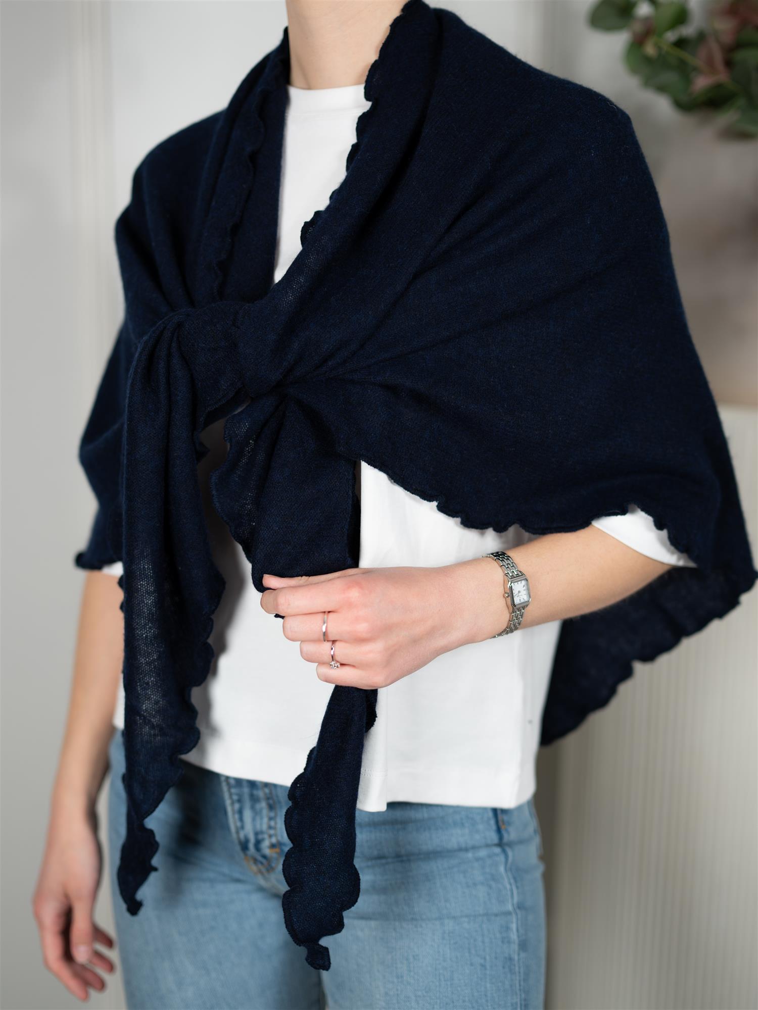 Davida Triangle Scarf Navy