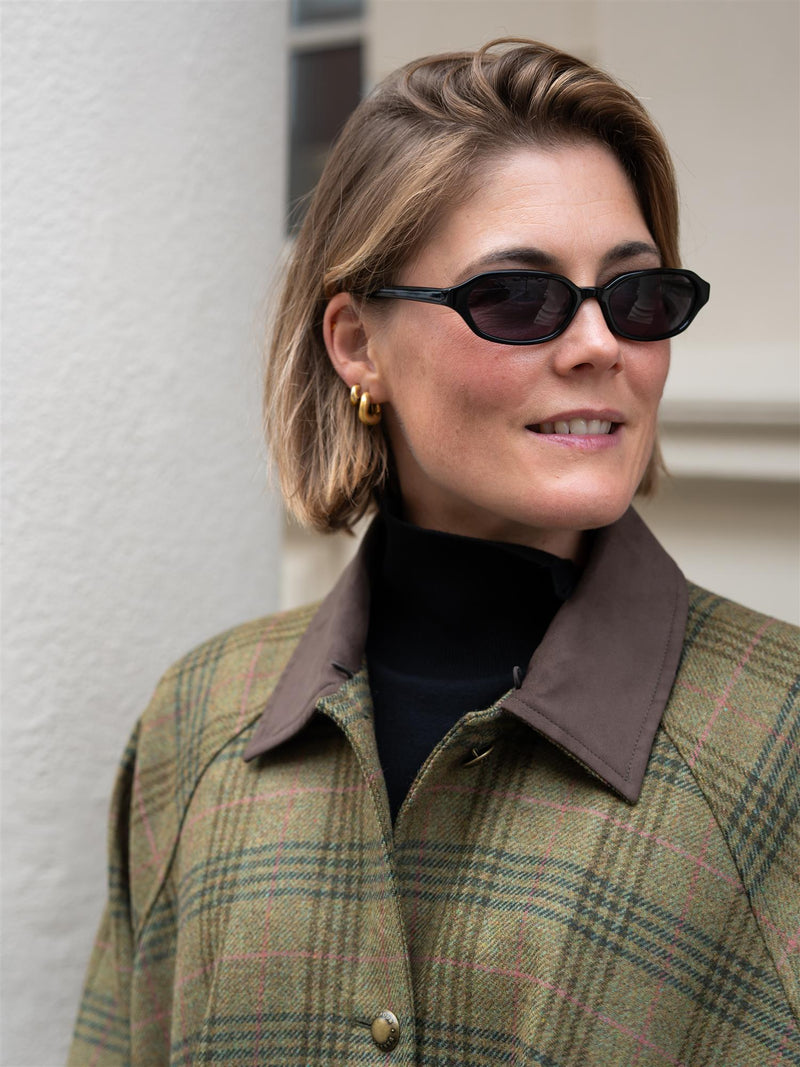 Barbour Flax Lily Wool Cape Dark Moss