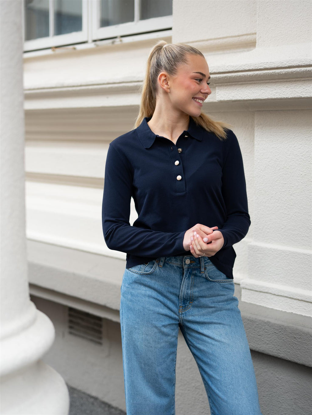 Gant Reg Ls Pique Polo Evening Blue