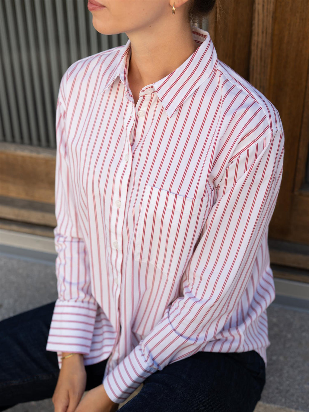 Camilla Pihl Bibi Stripe Shirt Red Stripe