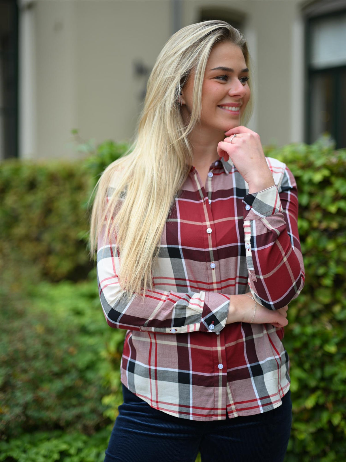 Bredon Shirt Lt Cardinal Tartan