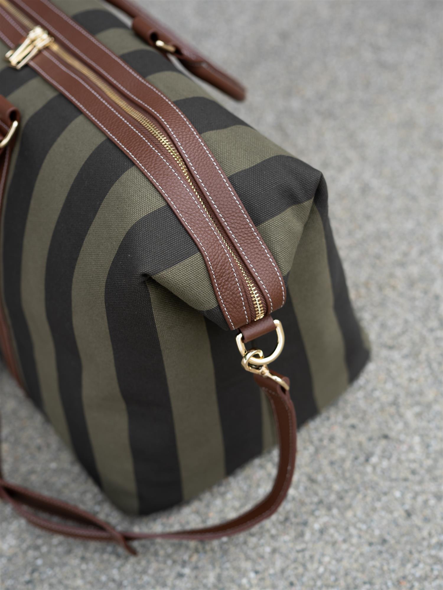 Marlowe Weekend Bag Green Stripe
