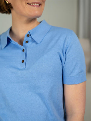 Light Knit Ss Rugger Hydrangea Blue