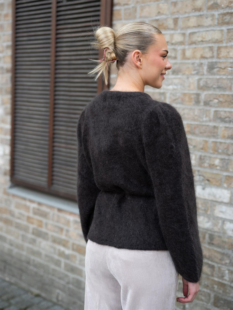 Ella&il Fredrikke Chunky Cardigan Dark Brown