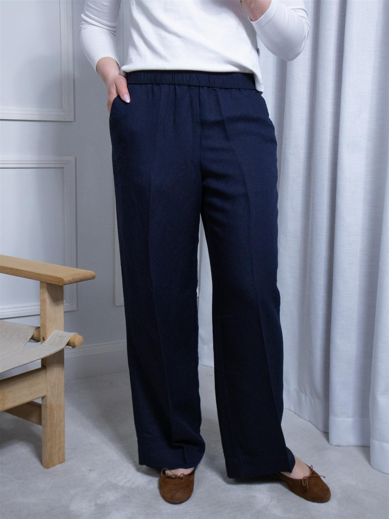 Gant Rel Linen Blend Pull On Pants Evening Blue