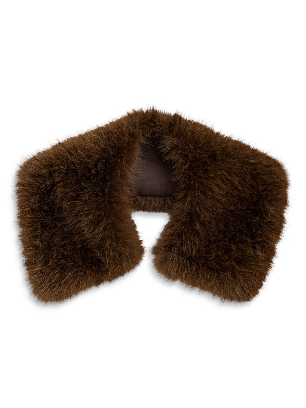 Dina Fake Fur Collar Brown