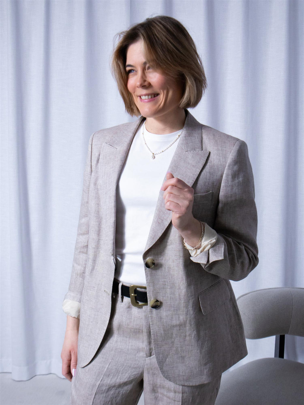 Sand Ginette Pointy Blazer Beige