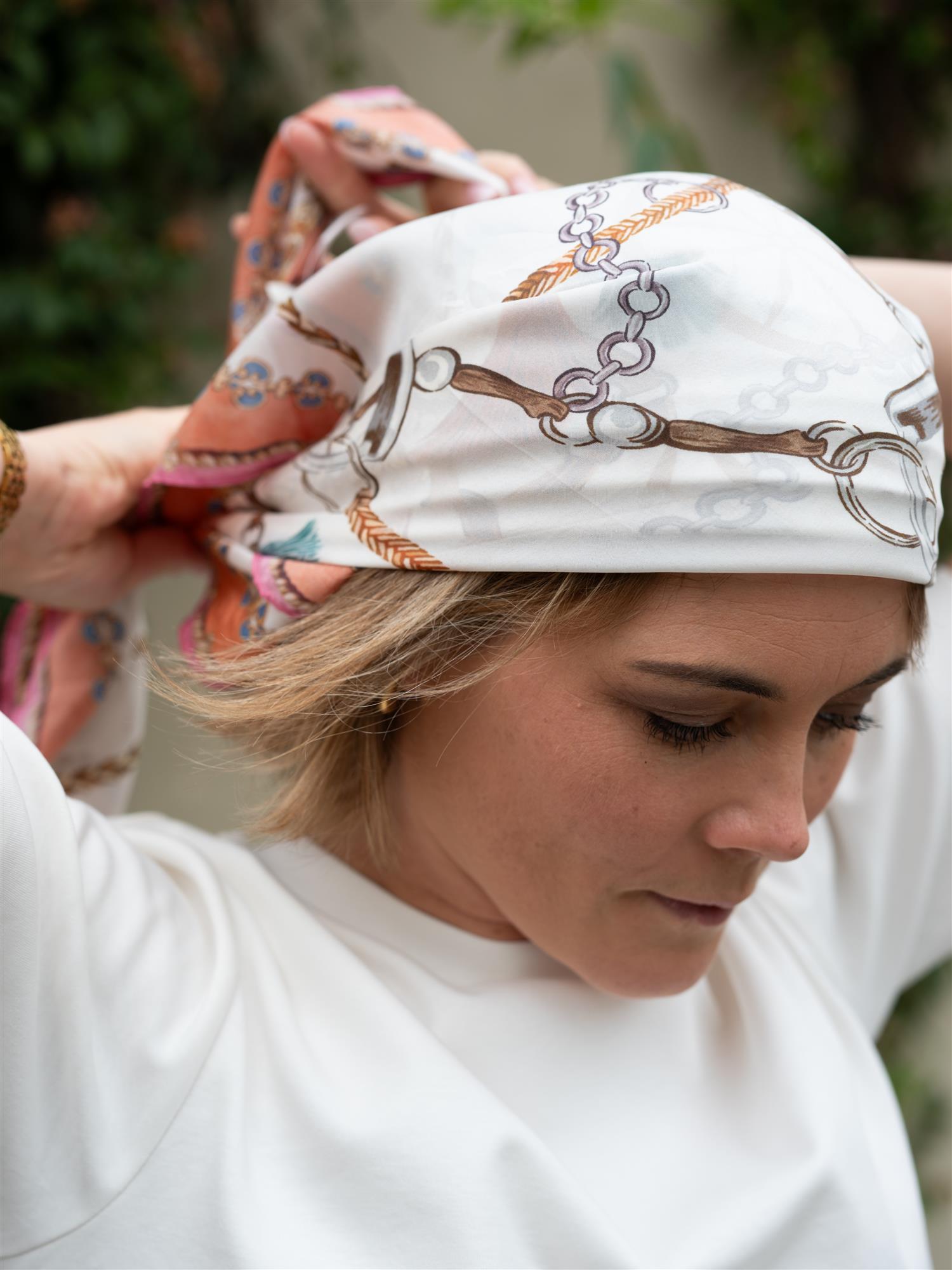 Hale Bob Leilany Silk Scarf Ivory