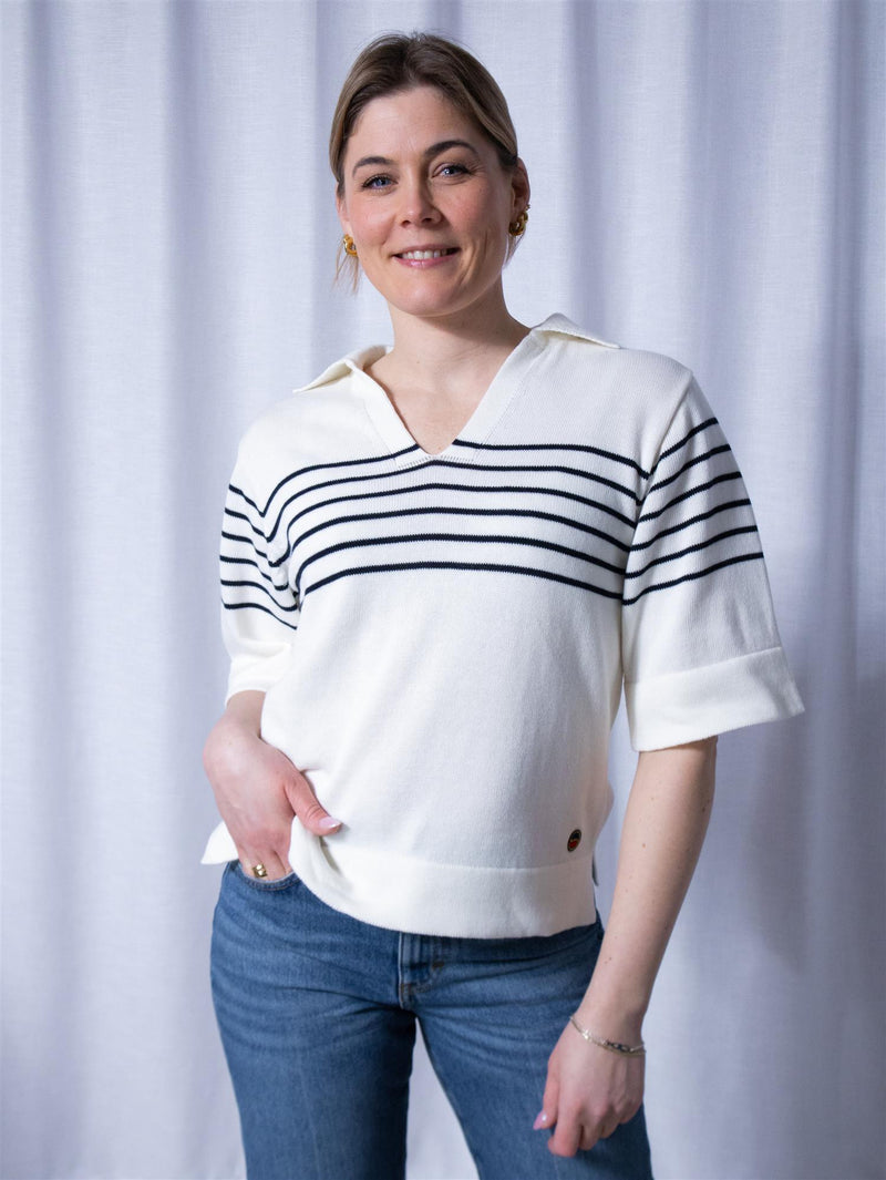 Busnel Freja Striped Top Ecru/Marine