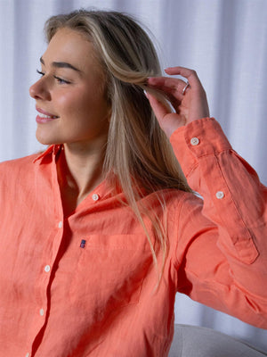 Lexington Classic Linen Shirt Coral