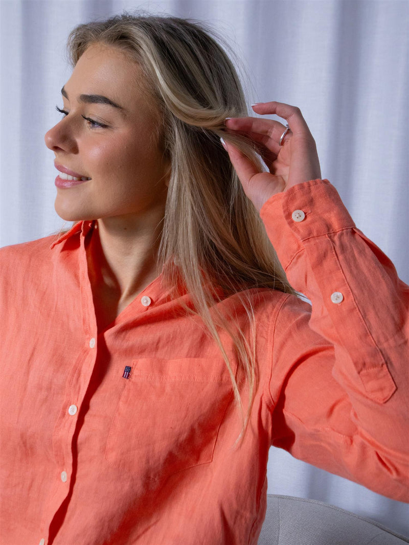 Lexington Classic Linen Shirt Coral