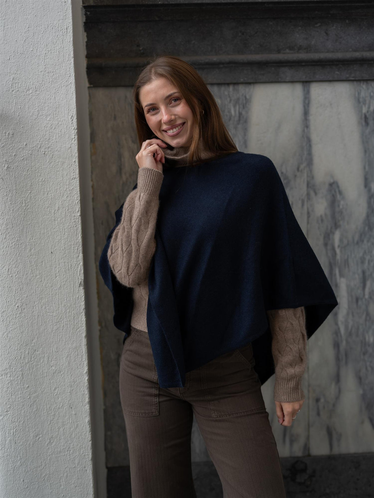 Davida Triangle Poncho Navy