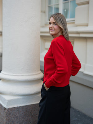 Ella&il Elana Merino Jacket Bright Red