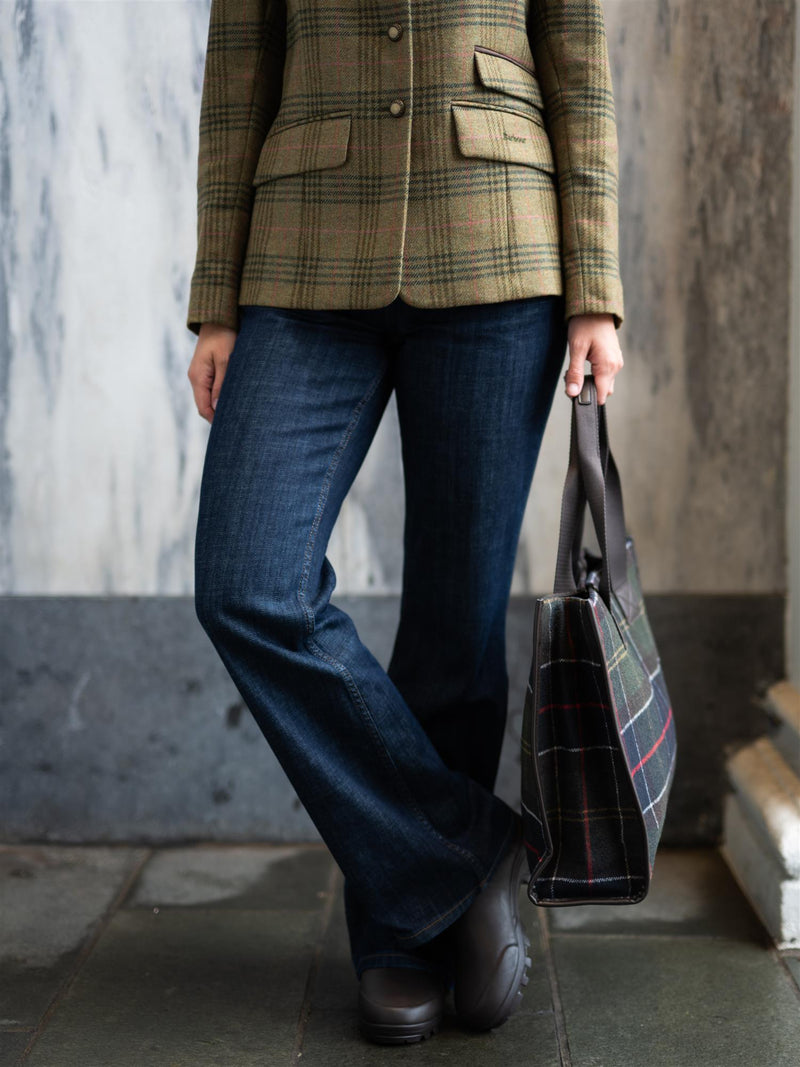 Barbour Turnberry Tartan Tote Bag Olive