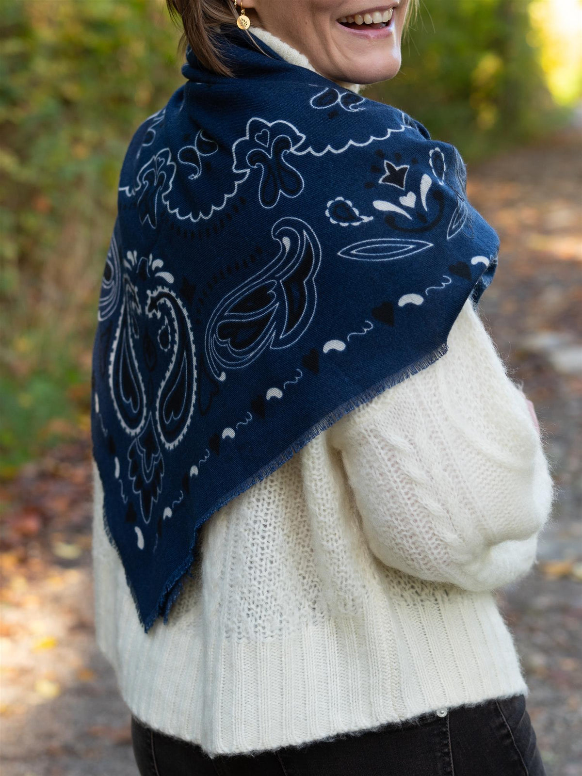 Paisley Scarf Dark Blue