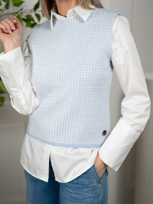 Busnel Rosalin Top Pepita Ice Blue