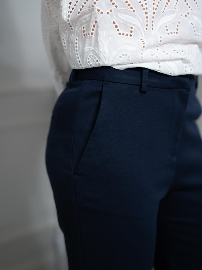 Gant Turn-Up Crease Pant Evening Blue