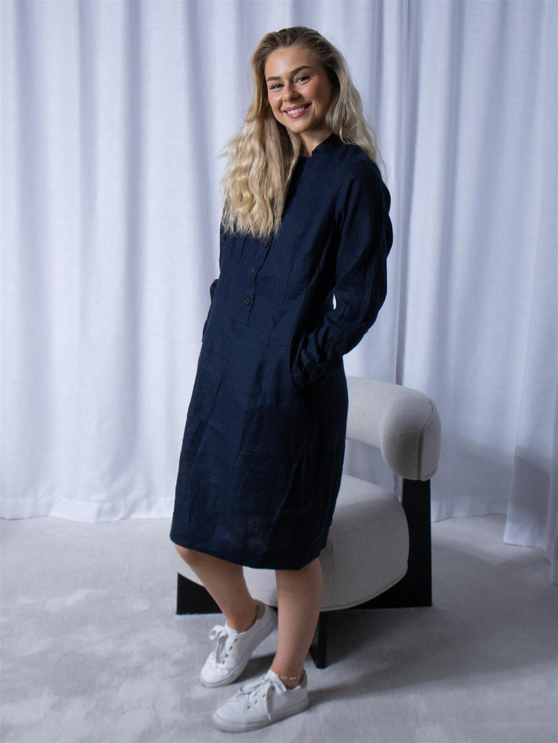 Bitte Kai Rand Lazy Linen Dress Dark Midnight