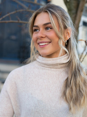 Davida Curved Turtleneck Light Beige