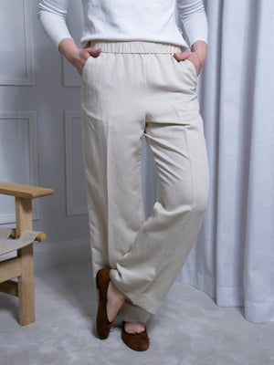Gant Rel Linen Blend Pull On Pants Putty