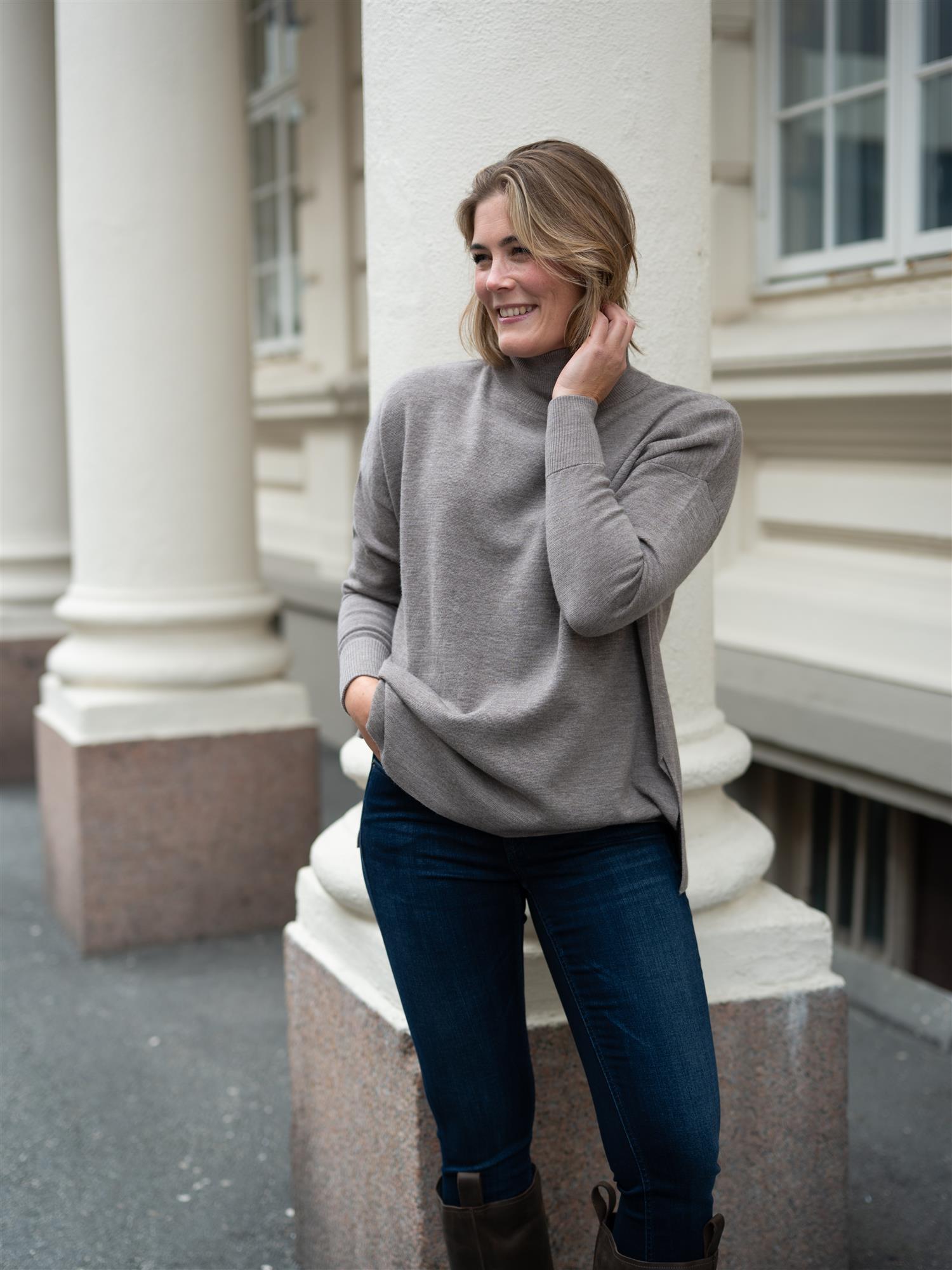Fernanda Merino Sweater Light Brown Melange
