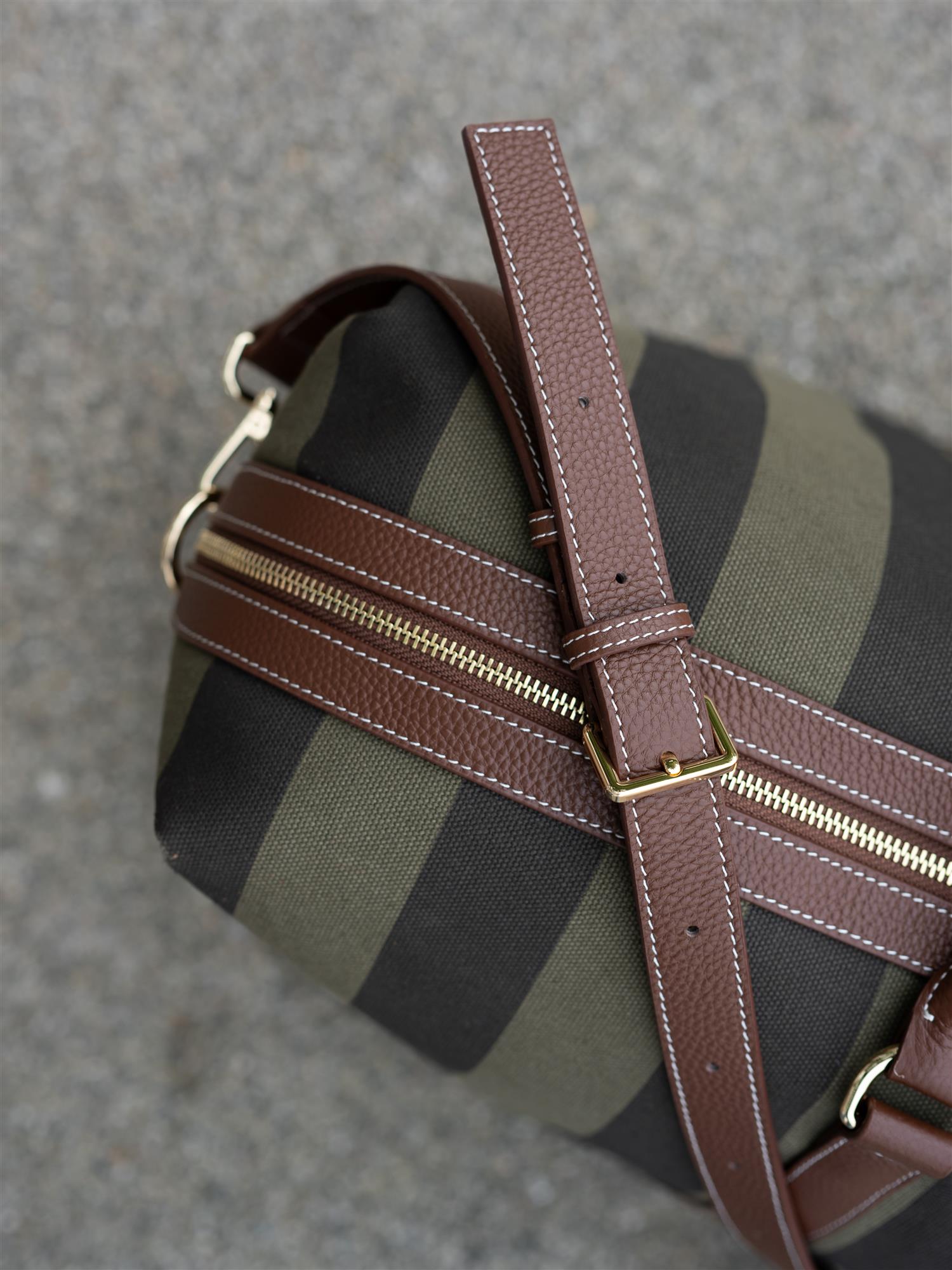 Marlowe Weekend Bag Green Stripe