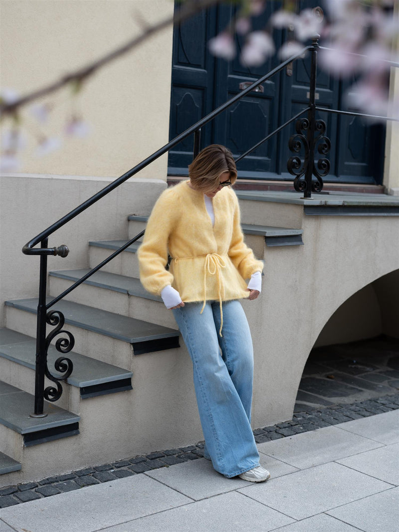 Ella&il Fredrikke Chunky Cardigan Yellow