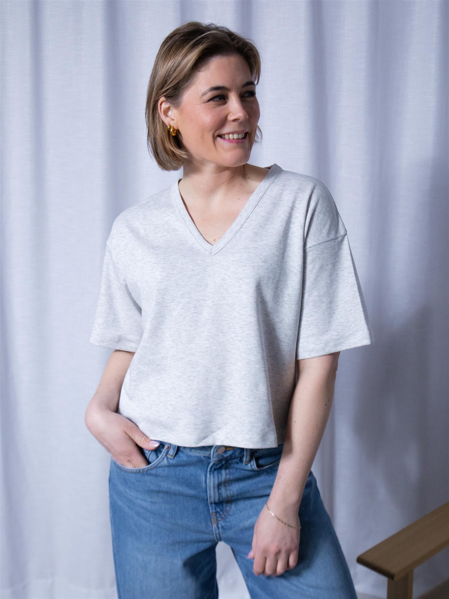 Julie Josephine Bettina Tee Grey Melange