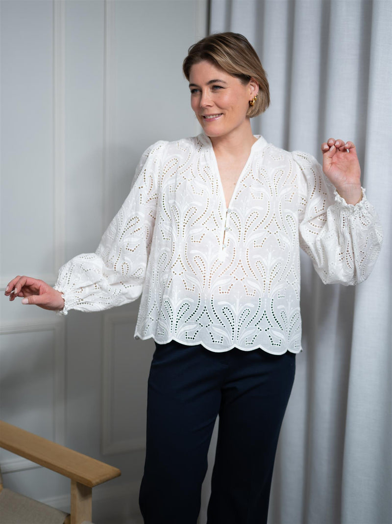 Mos Mosh Tazzin Caza Blouse White