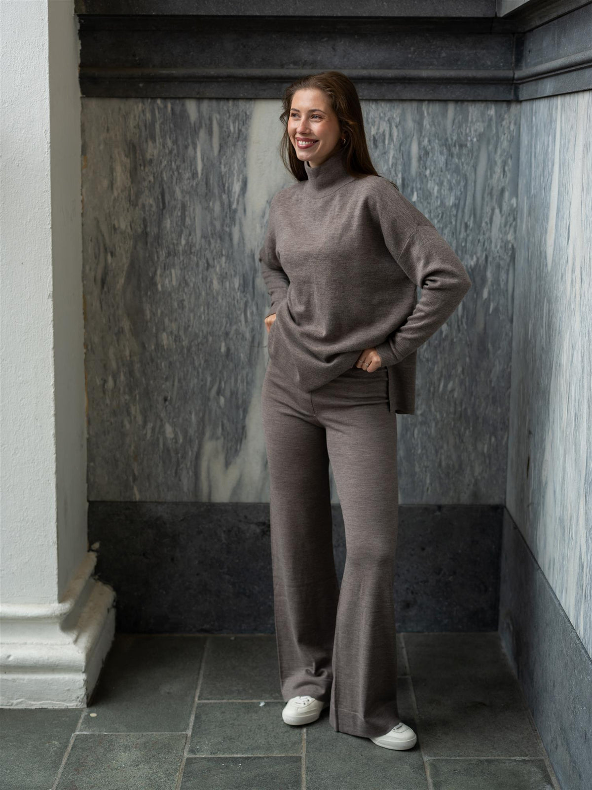 Nina Merino Pants Light Brown Melange