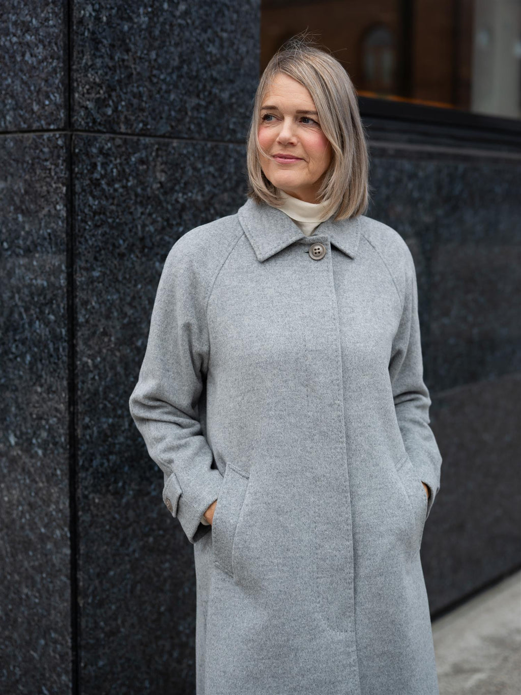 Sand Cashmere Coat W Safran