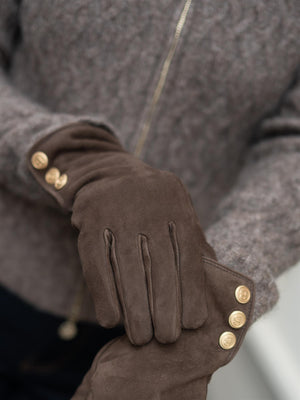 Busnel Cara Suede Gloves Espresso