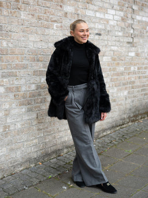Ella&il Anna Fake Fur Jacket Black