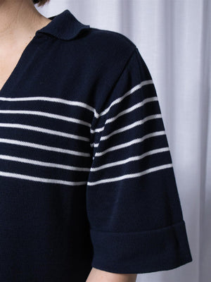 Busnel Freja Striped Top Marine/Ecru