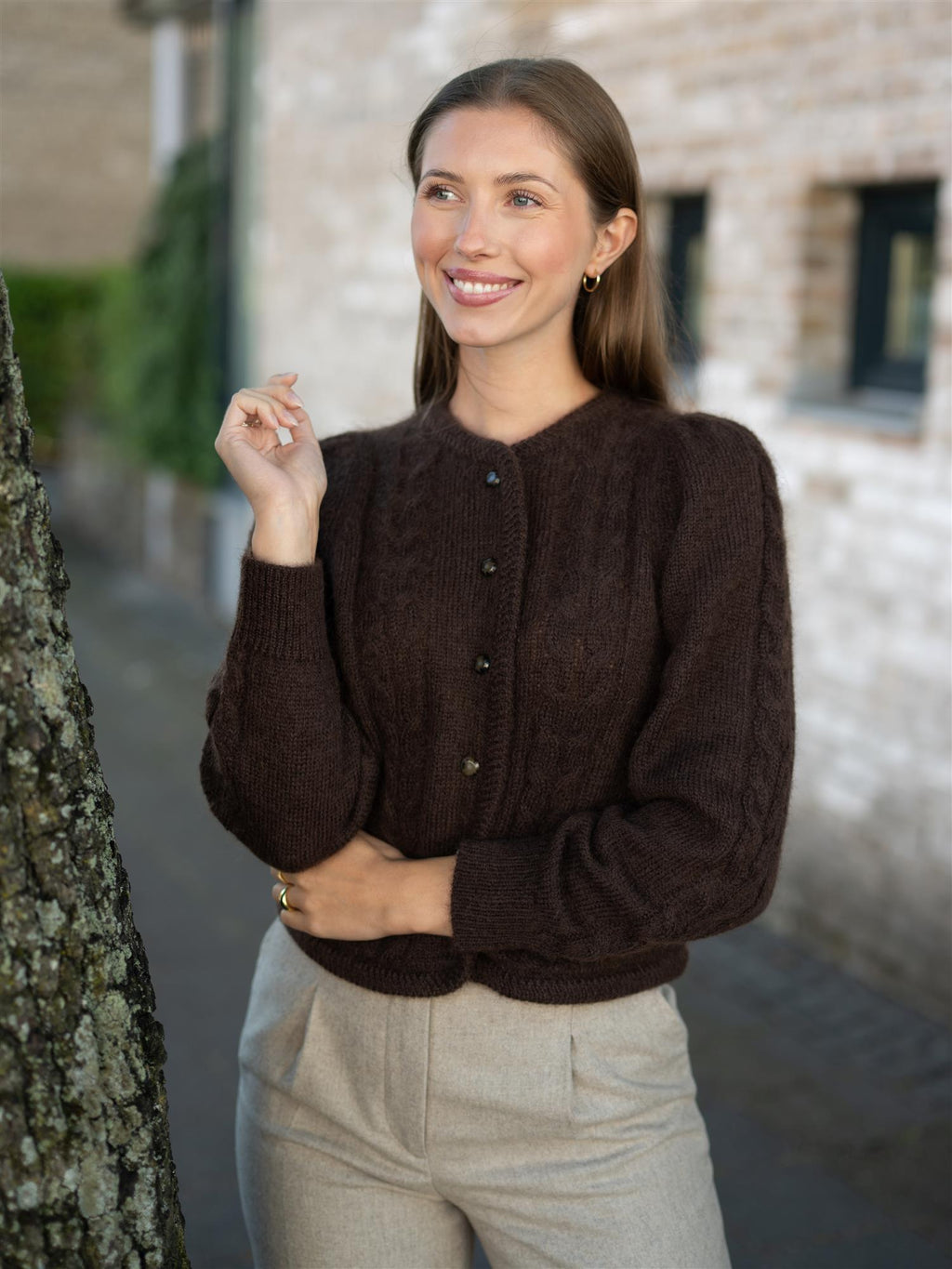 Dear Dharma Edge Cardigan Dark Brown