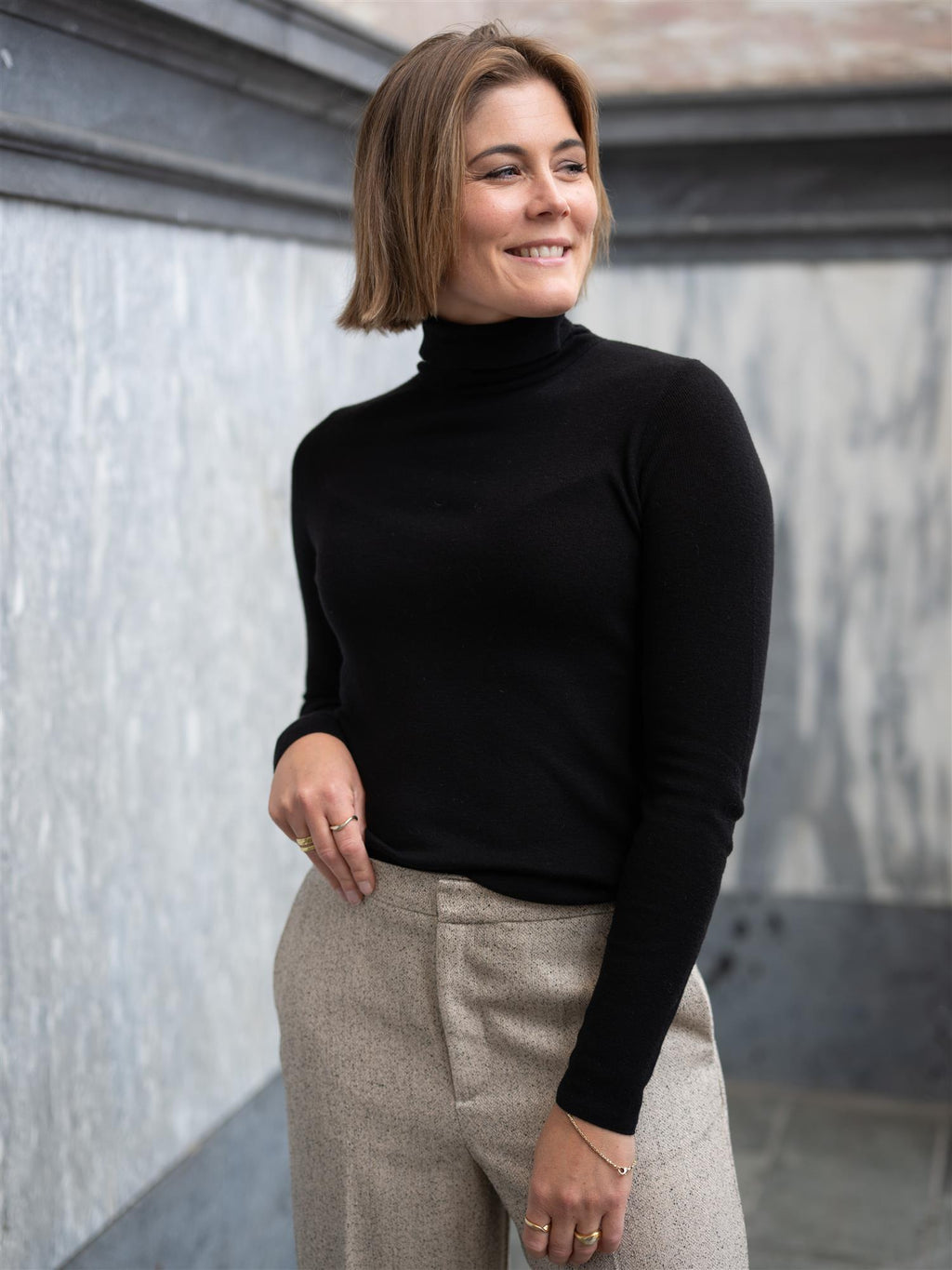 Mos Mosh Bouch Rollneck Knit Black