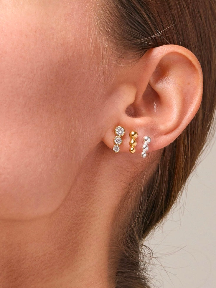 Enamel Trinity CZ Studs