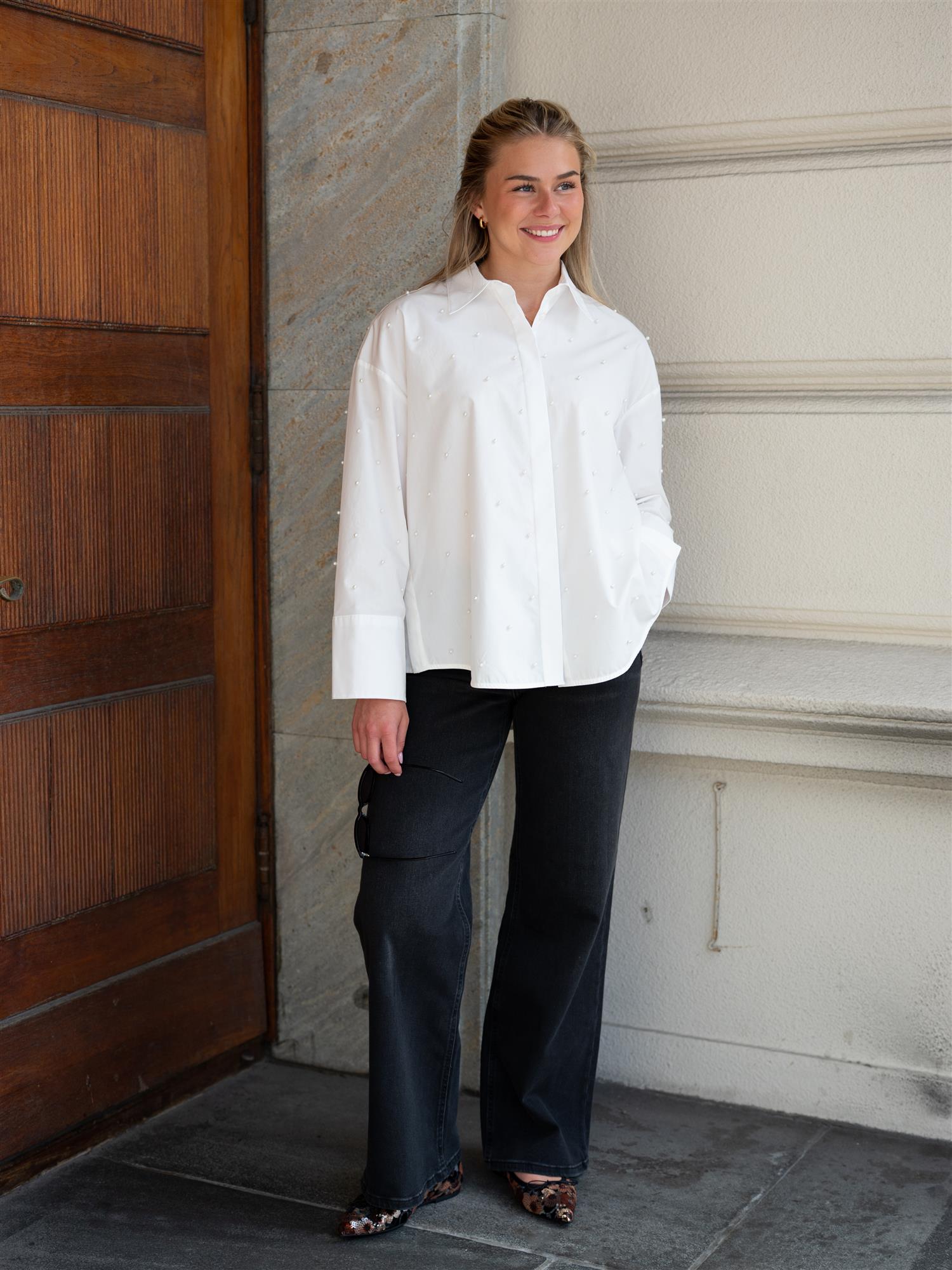 Nell Pearl Shirt White