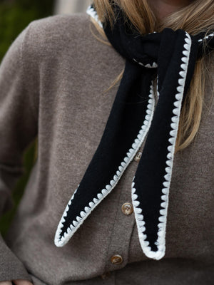 Christian Aks Mina Stitched Merino Scarf Black