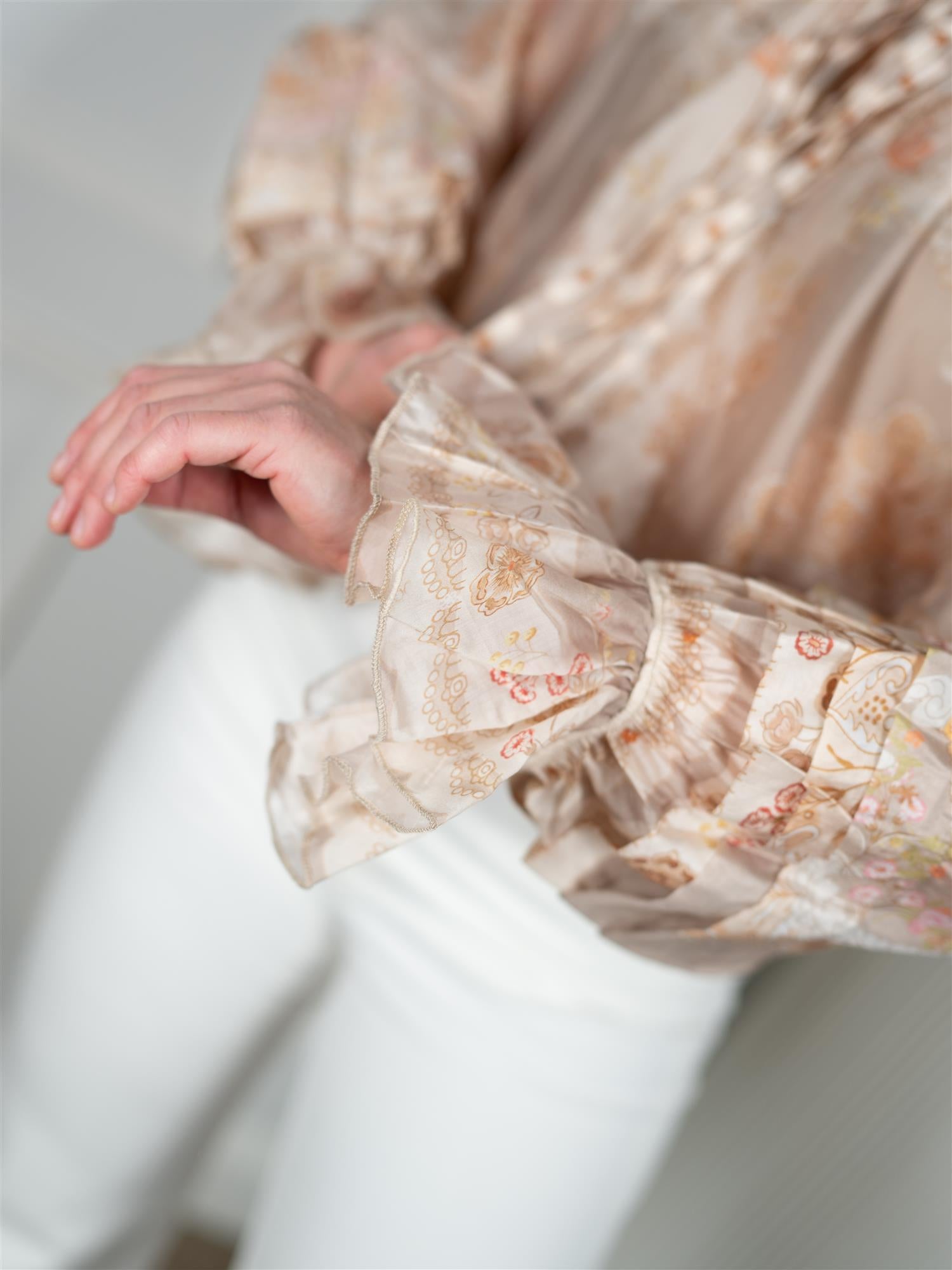 Print Bluse Beige