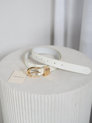 Gant Chunky Keeper Leather Belt Cream