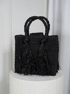 Ella&il Sigrid Straw Bag Black