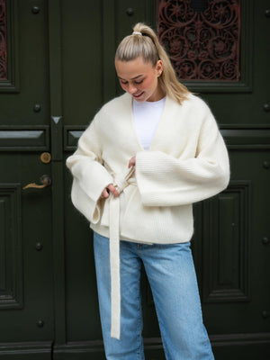 Christian Aks Lila Mohair Cardigan Eggshell