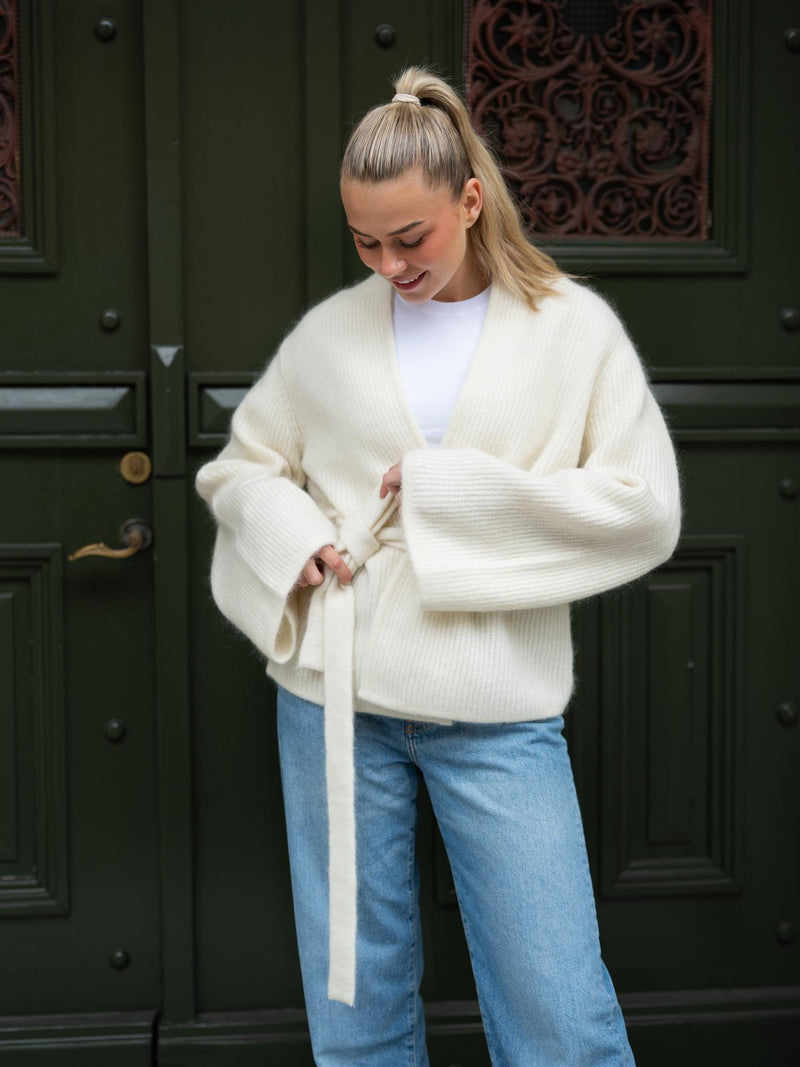 Christian Aks Lila Mohair Cardigan Eggshell