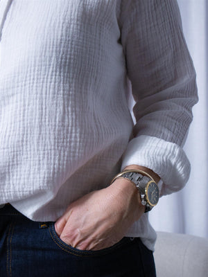 Denim Studio Rosalie Double Gaze De Coton Blanc