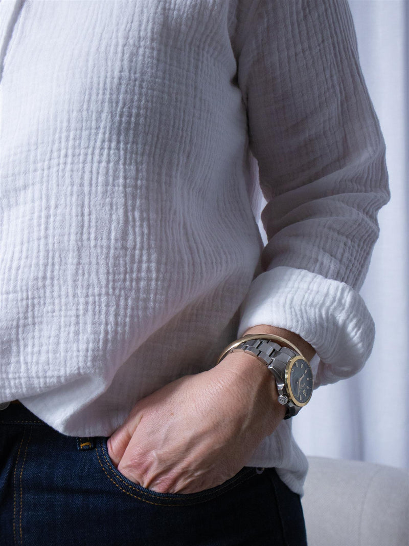 Denim Studio Rosalie Double Gaze De Coton Blanc