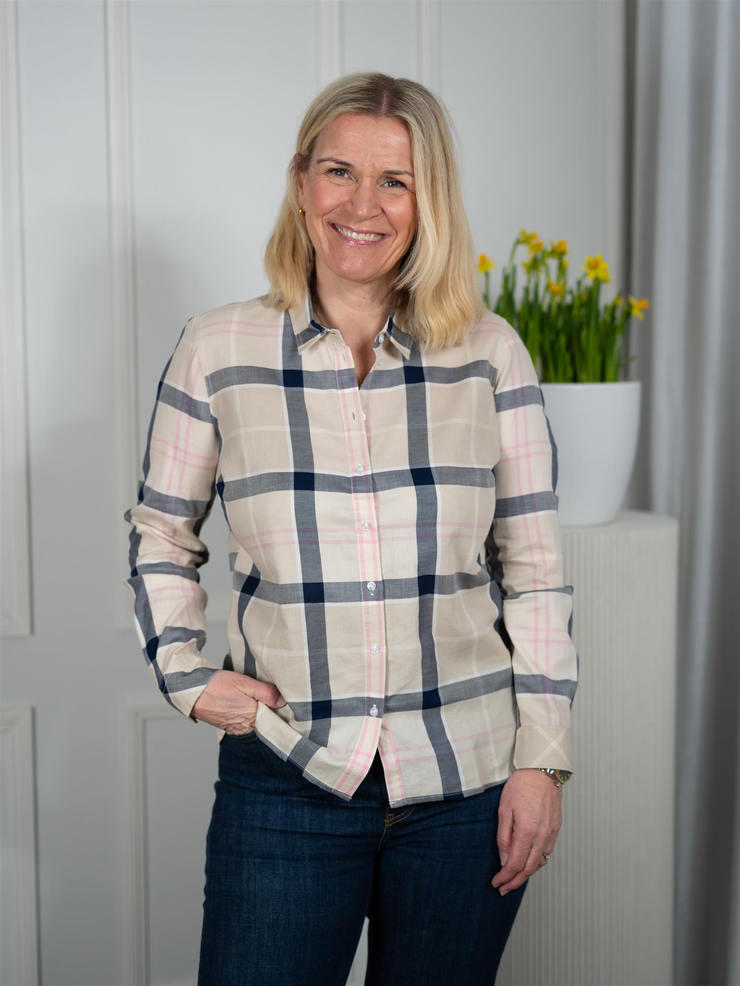 Barbour Bredon Check Pink Clay