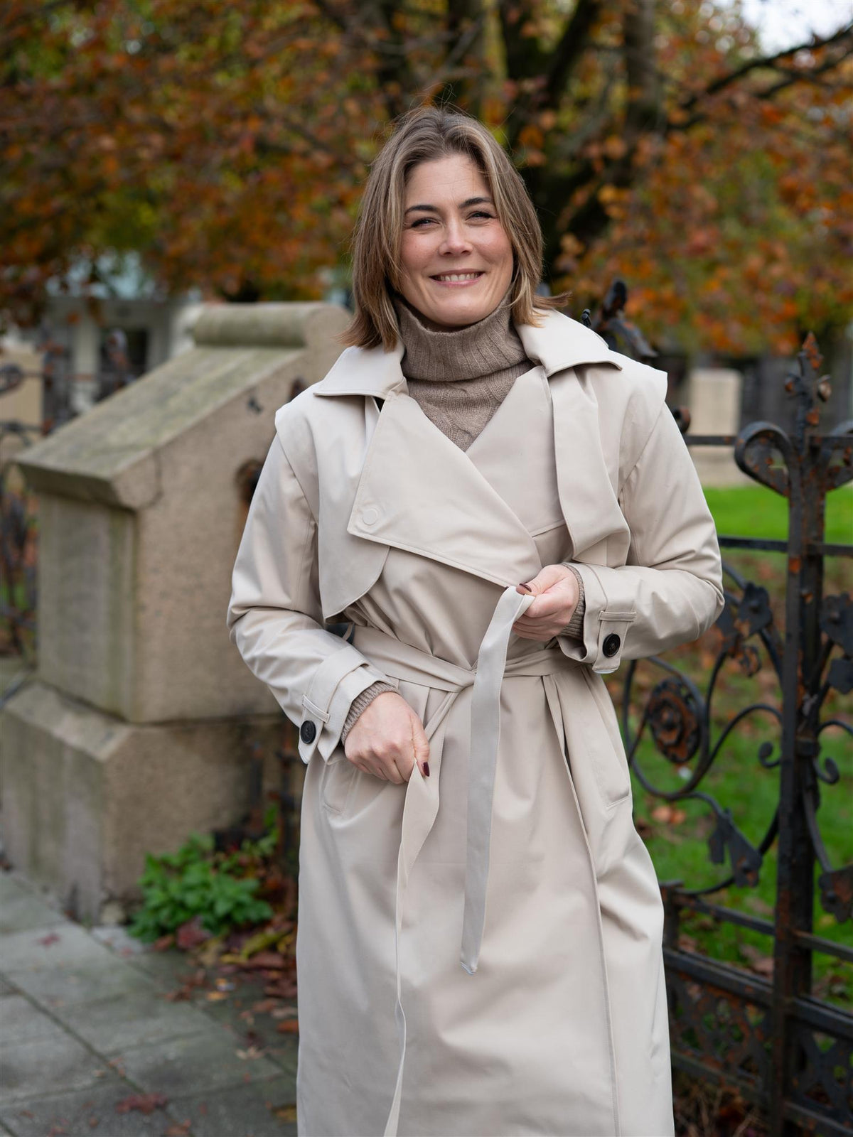 Regndråpe Trench Coat Sand