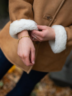Camilla Pihl Melli Shearling Jacket Camel Suede